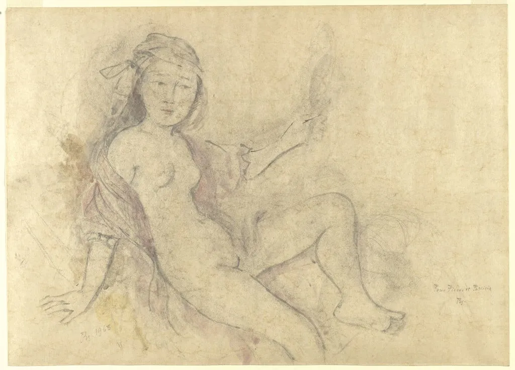 Untitled, by Balthus, watercolor, 1963