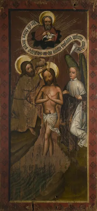 Baptism of Christ. T wing of the altar retable [?] from Chełmiec