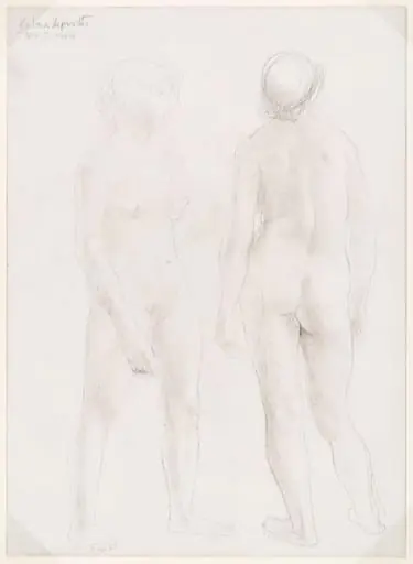 Figure study of two standing women, by Barbara Hepworth
