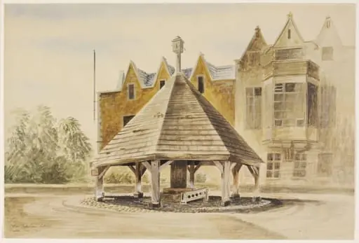 Butter Cross and Stocks, Oakham, Rutlandshire, by Barbara Jones