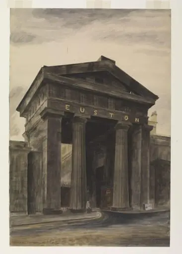 Doric arch, Euston Station, London, NW1, by Barbara Jones