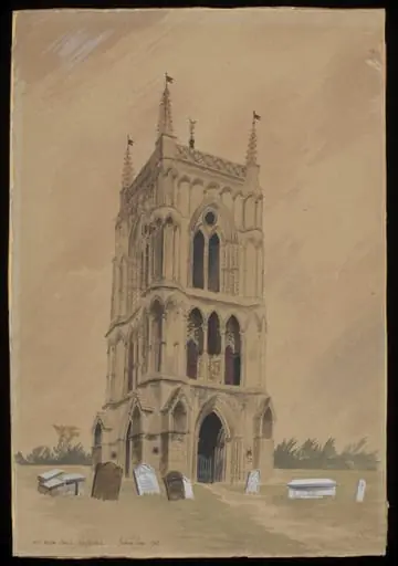 The bell tower, St. Mary's Church, West Walton near Wisbech, by Barbara Jones