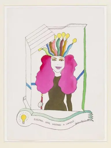 Electric Girl Holding a Candle, by Barbara Nessim