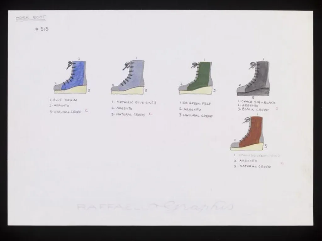 Work Boot, by Barbara Nessim, watercolor, 1973