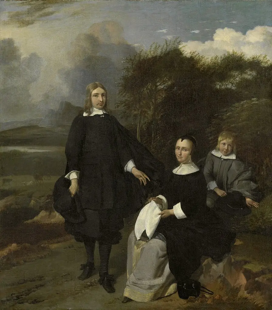 Family group in a landscape, by Barend Graat