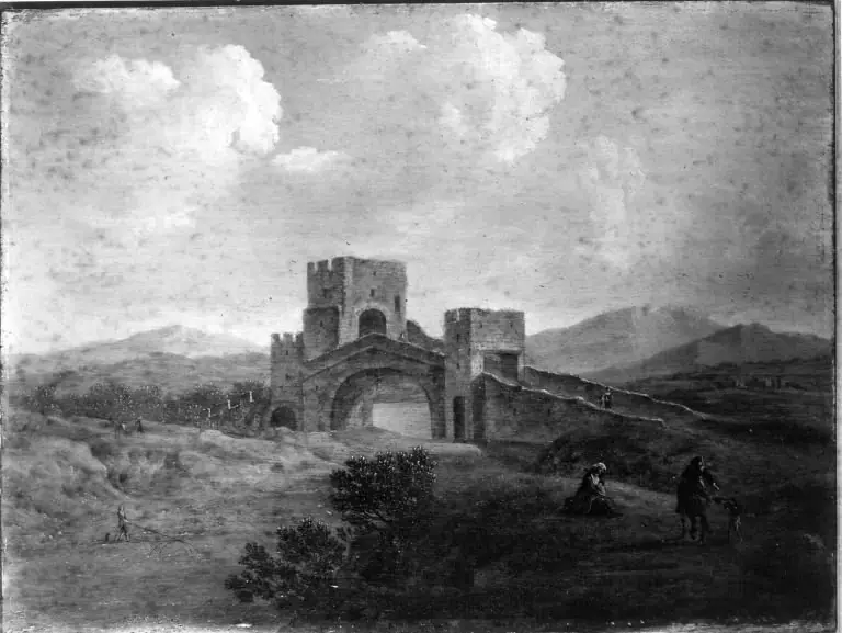 Der Ponte Salario über den Aniene bei Rom, by Barend le Petit