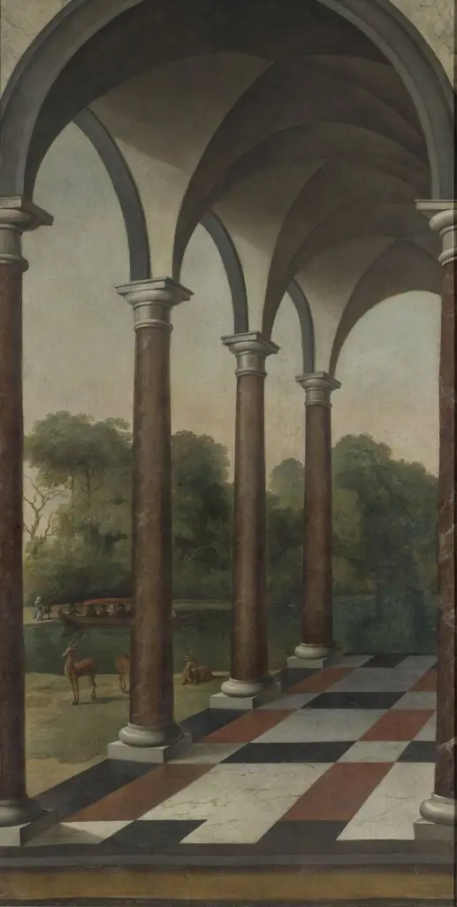 Colonnade giving onto a park, by Barent Fabritius
