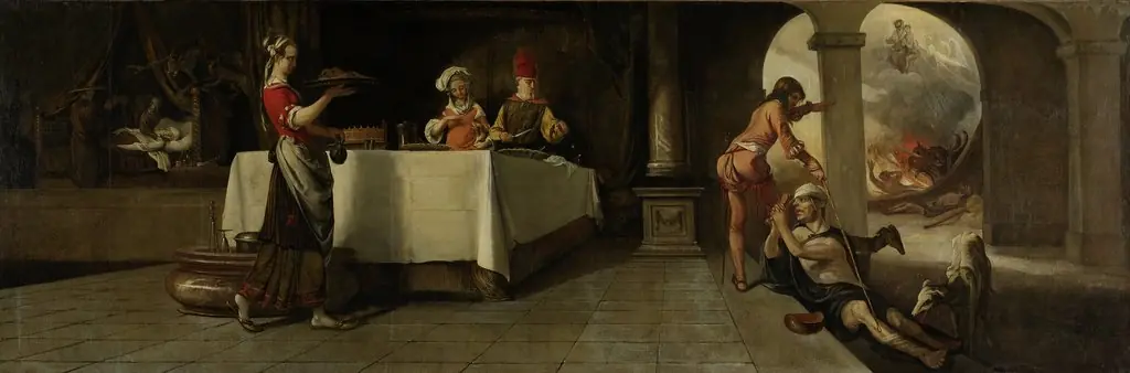 Lazarus and the rich man, by Barent Fabritius