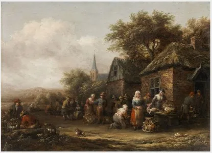 Landscape with Figures, by Barent Gael, unspecified, 1674