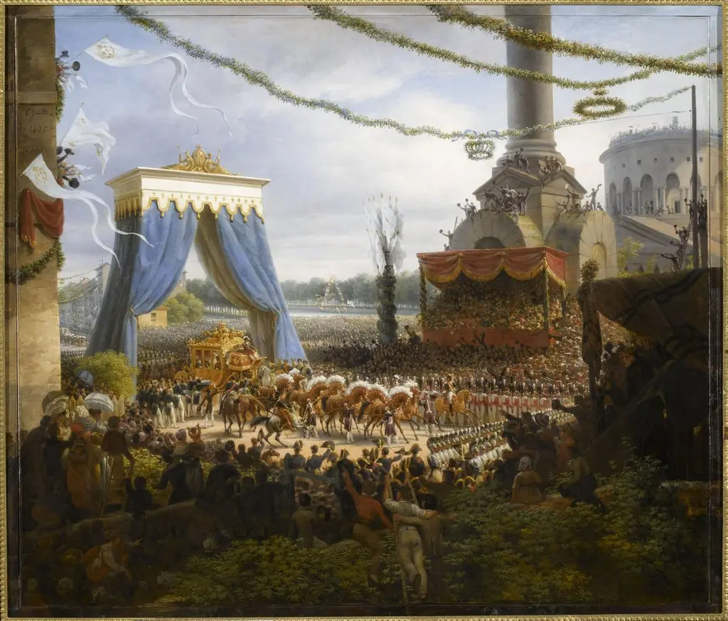 Entry of Charles X into Paris at the Gate of la Villette, after his Coronation, by Baron Lejeune Louis-François