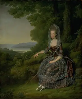 Baroness Matilda Guiguer de Prangins in her Park at the Lake of Geneva