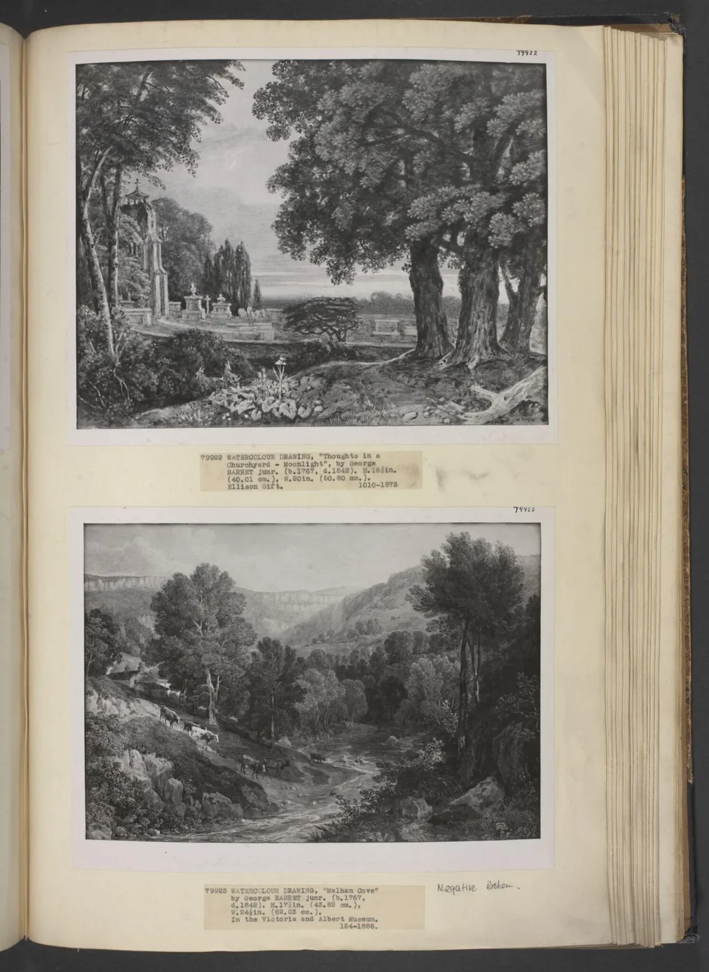 Malham Cove, by Barret, watercolor, 1790