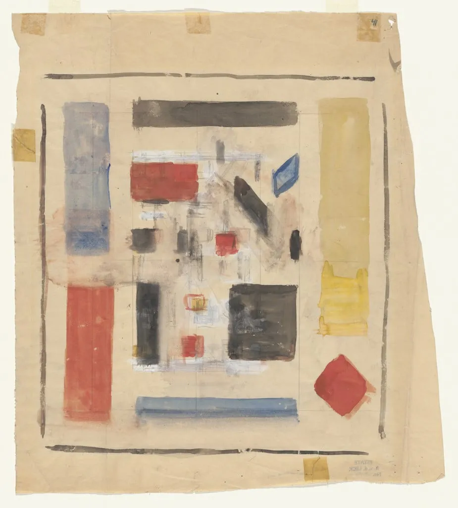 Untitled, by Bart van der Leck, gouache, 1916