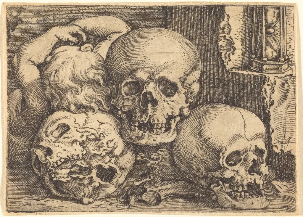 Child with Three Skulls, by Barthel Beham, ink, 1529