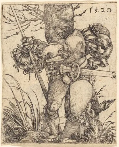 Foot Soldier in Front of a Tree, by Barthel Beham