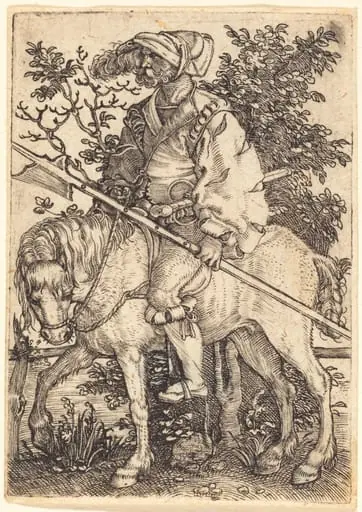 Halberdier on Horseback, by Barthel Beham