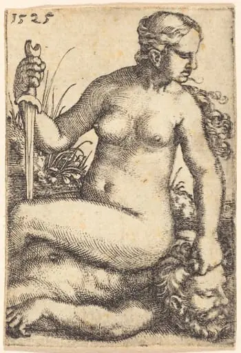 Judith Seated on the Body of Holofernes, by Barthel Beham