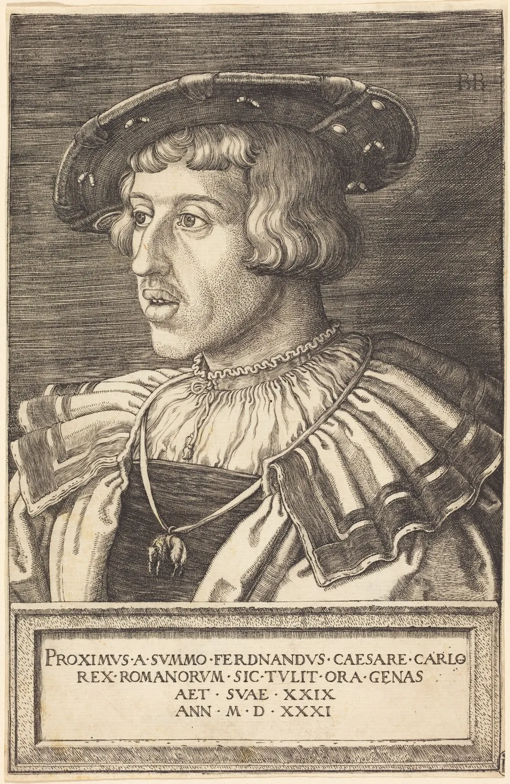 King Ferdinand I, by Barthel Beham, ink, 1531