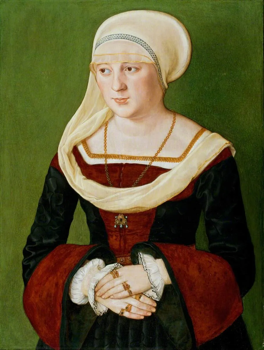 Portrait of Anna Scheit, née Mem(m)inger, by Barthel Beham, oil, 1528