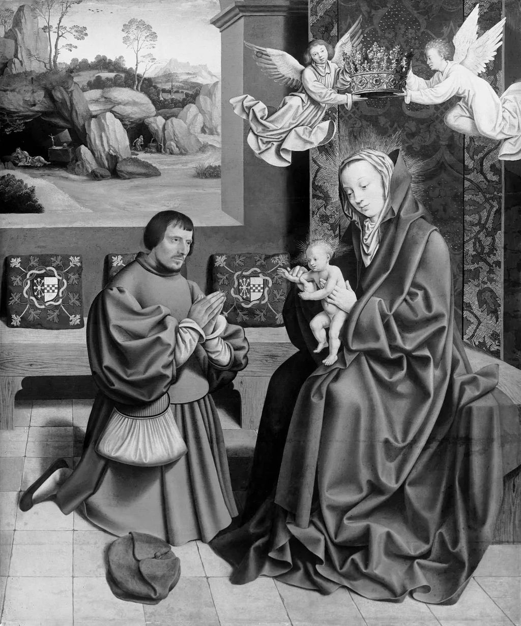 Mary with the child, adored by the Duke of Cleves, by Bartholomaeus Bruyn the Elder, paint, 1528