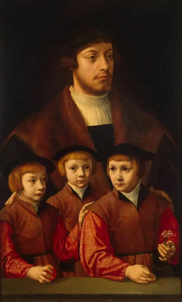 Portrait of a Man and His Three Sons, by Bartholomaeus Bruyn the Elder