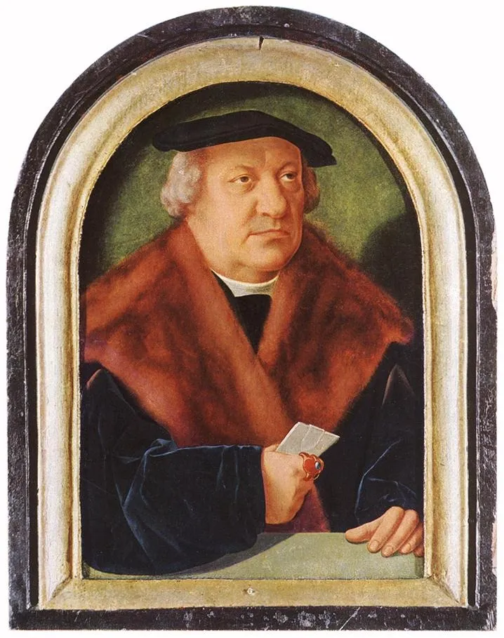 Portrait of Scholar Petrus von Clapis, by Bartholomaeus Bruyn the Elder, wood, 1528