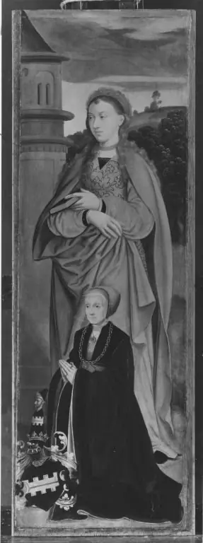 Saint Barbera and the donor Sibylla Rinck-Kannegießer