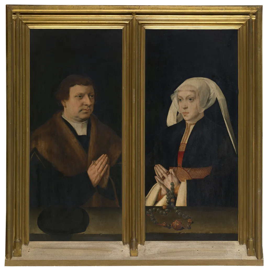 Triptych with Donors, by Bartholomaeus Bruyn the Elder, oil