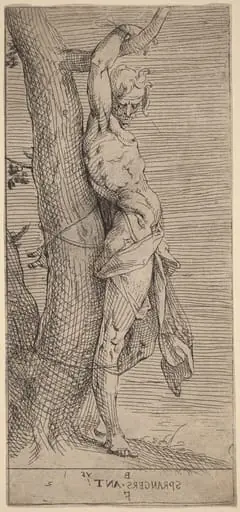 St. Sebastian, Bound to a Tree, by Bartholomaeus Spranger