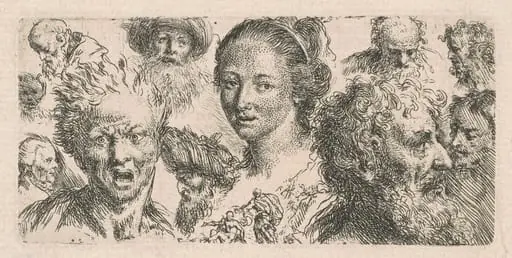 Studies of Eleven Heads, by Bartholomäus Ignaz Weiss