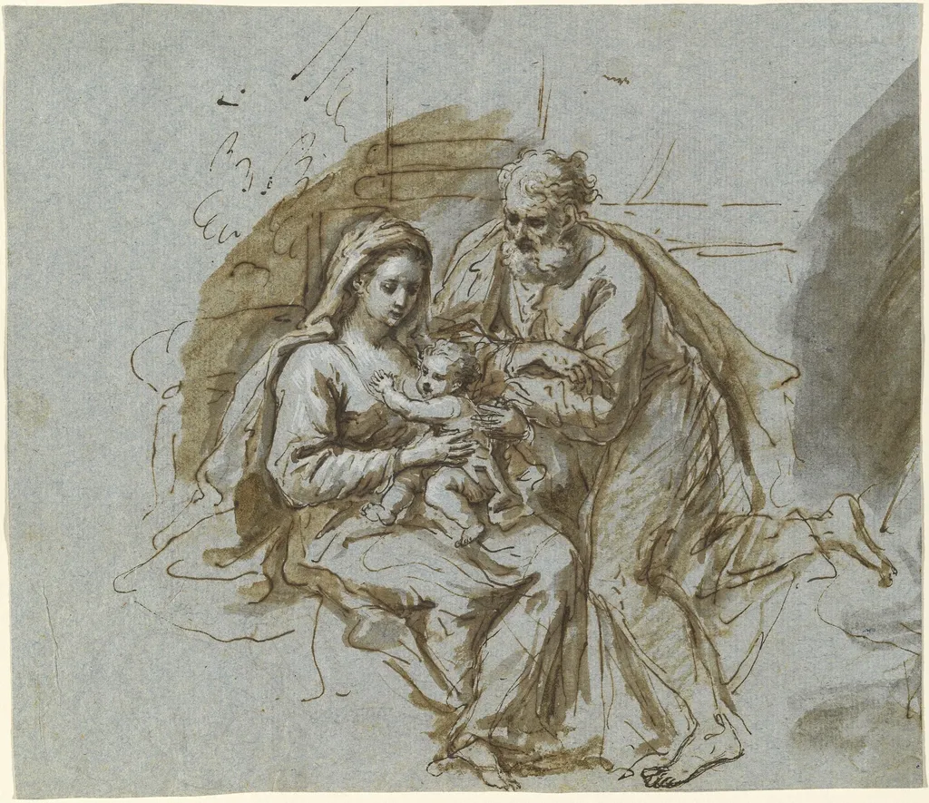 The Holy Family, by Bartholomäus Ignaz Weiss, ink, 1774
