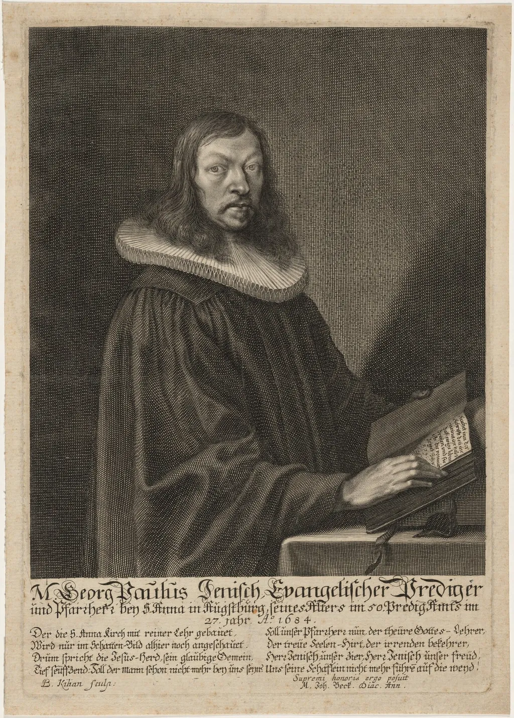 Georg Paul Jenisch, by Bartholomaus Kilian, ink, 1684