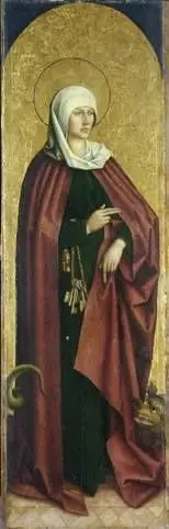 Flügel eines Altares: Die hl. Margarethe (Martha?) Rückseite: Hl. Afra, by Bartholomäus Zeitblom