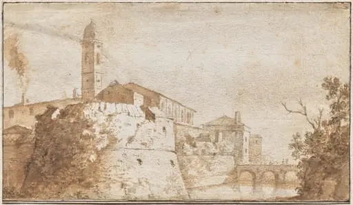 A View of Bracciano with the Church of S. Maria Assunta, by Bartholomeus Breenbergh