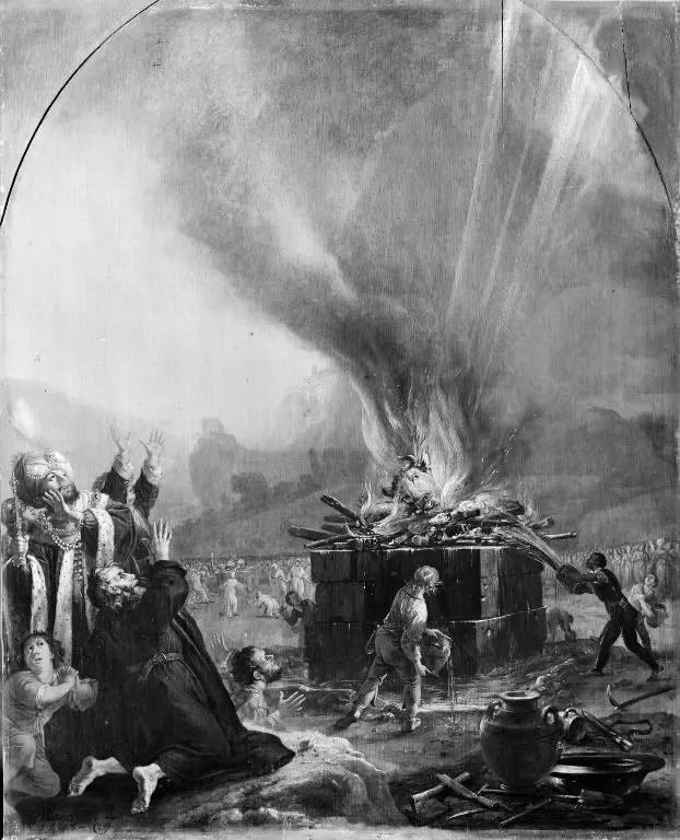 Elijah's Sacrifice, by Bartholomeus Breenbergh, unspecified, 1645