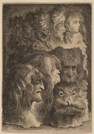 Fantastic Heads, by Bartholomeus Breenbergh