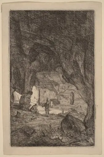 Grotto with Friars, by Bartholomeus Breenbergh