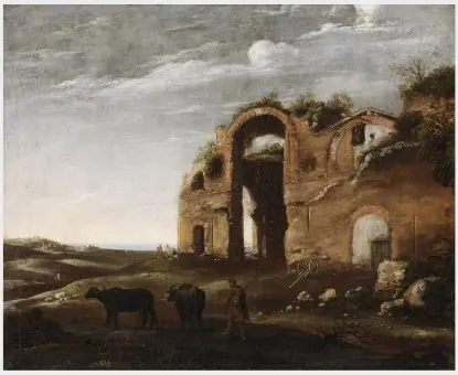 Landscape with the Ruins of the Baths of Diocletian, Rome, by Bartholomeus Breenbergh
