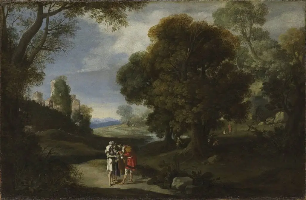Landschaft mit Bettlern und römischen Ruinen, by Bartholomeus Breenbergh