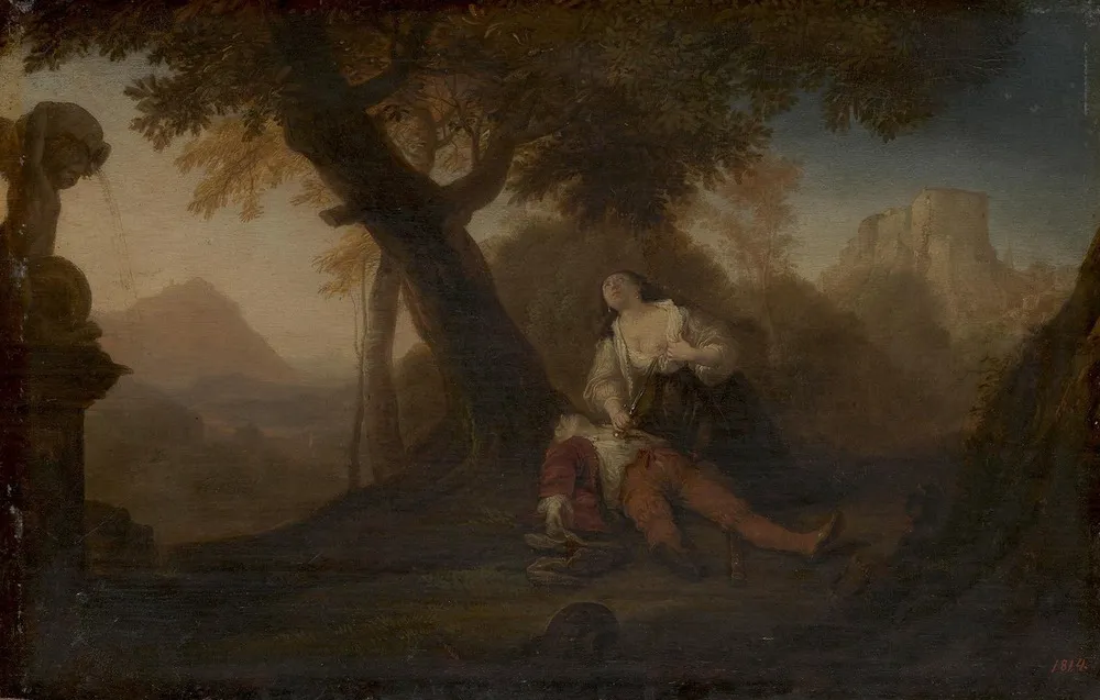 Pyramus and Thisbē, by Bartholomeus Breenbergh, oil, 1645
