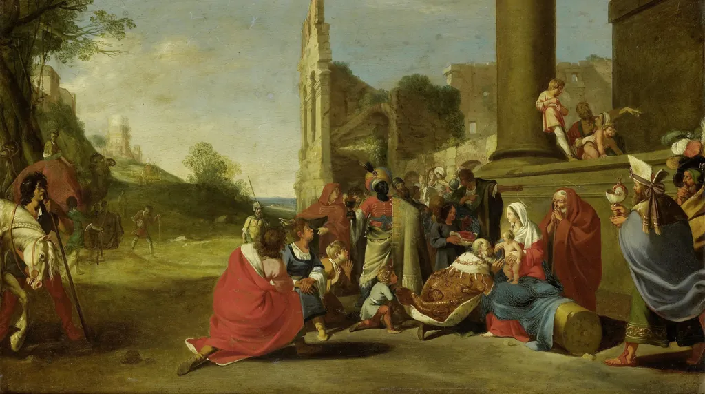 The adoration of the magi, by Bartholomeus Breenbergh, oil, 1650