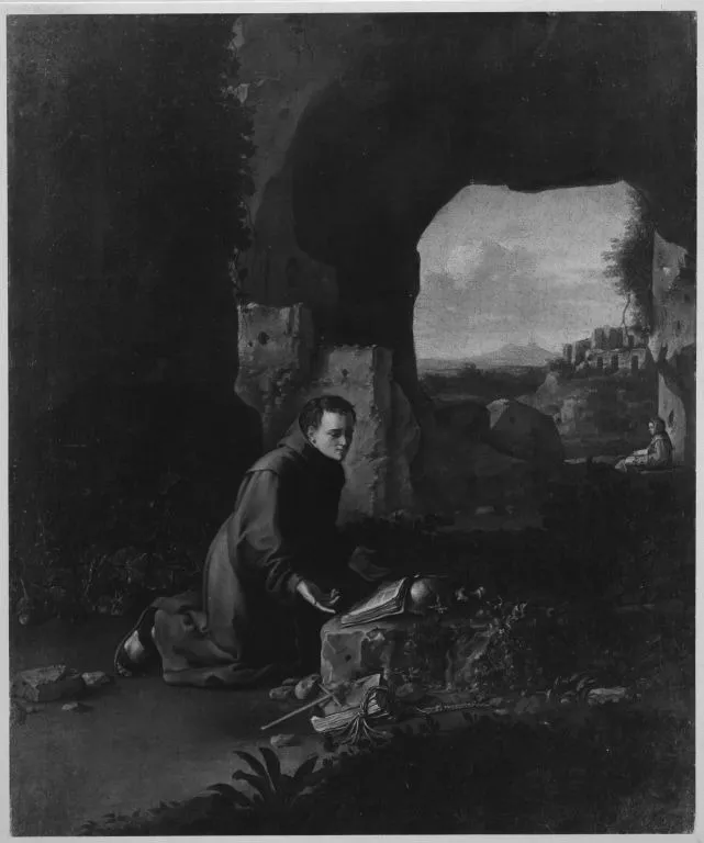 Young monk in a cave, by Bartholomeus Breenbergh, unspecified, 1627