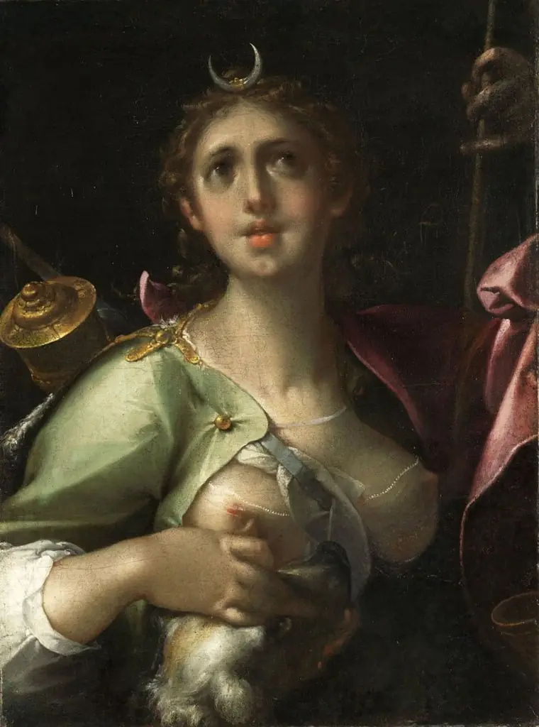Diana - Luna, by Bartholomeus Spranger
