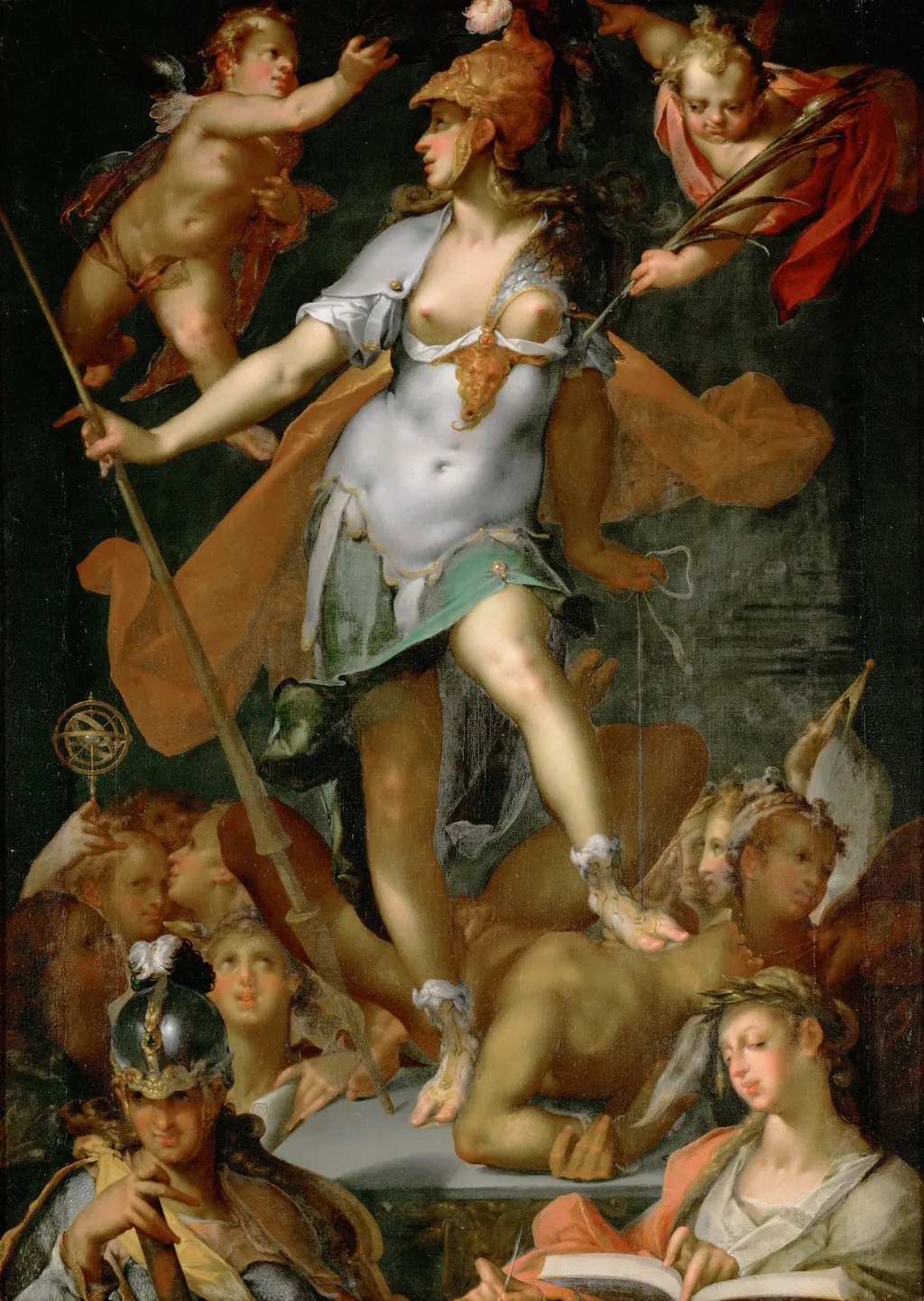 Minerva Victorious over Ignorance, by Bartholomeus Spranger, oil, 1596
