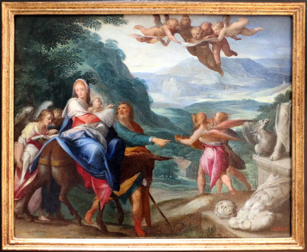 The Flight into Egypt, by Bartholomeus Spranger, unspecified, 1588