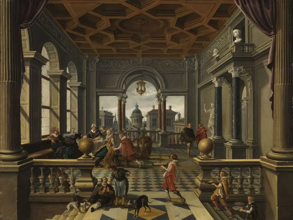 Lazarus im Palast des reichen Mannes, by Bartholomeus van Bassen