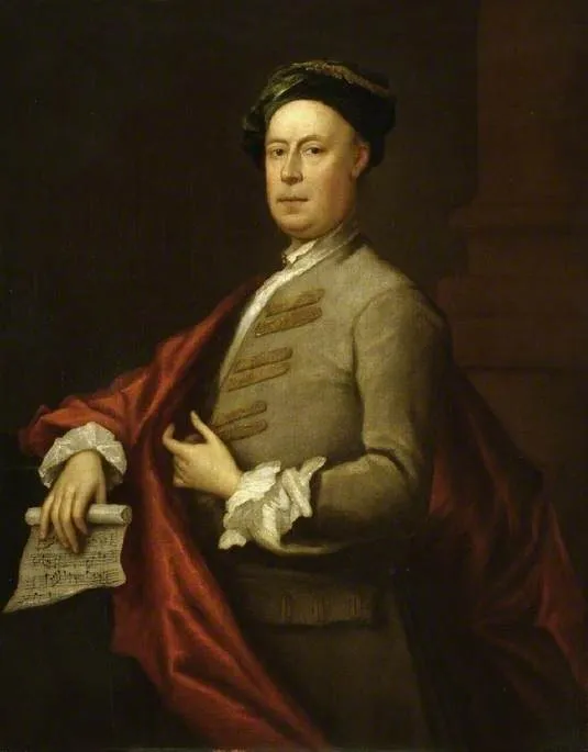 'G.F. Handel', by Bartholomew Dandridge, oil, 1733