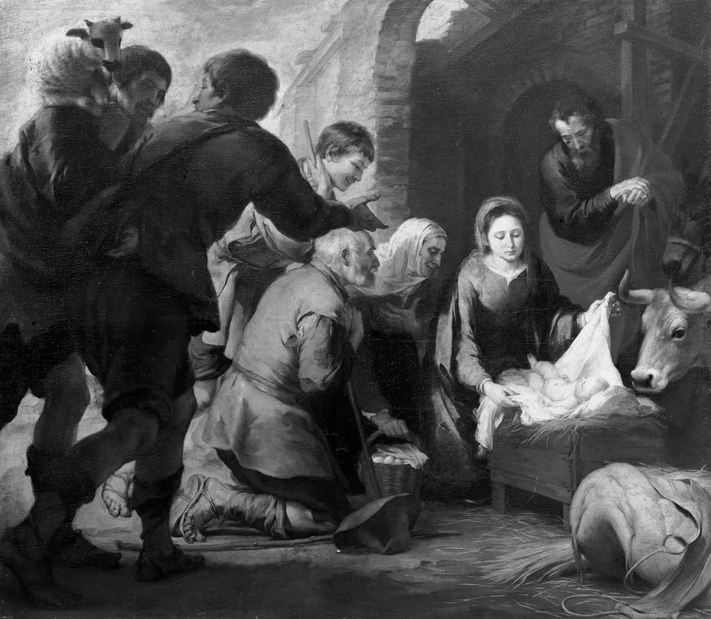 Adoration of the Sheperds, by Bartolomé Esteban Murillo, paint, 1655