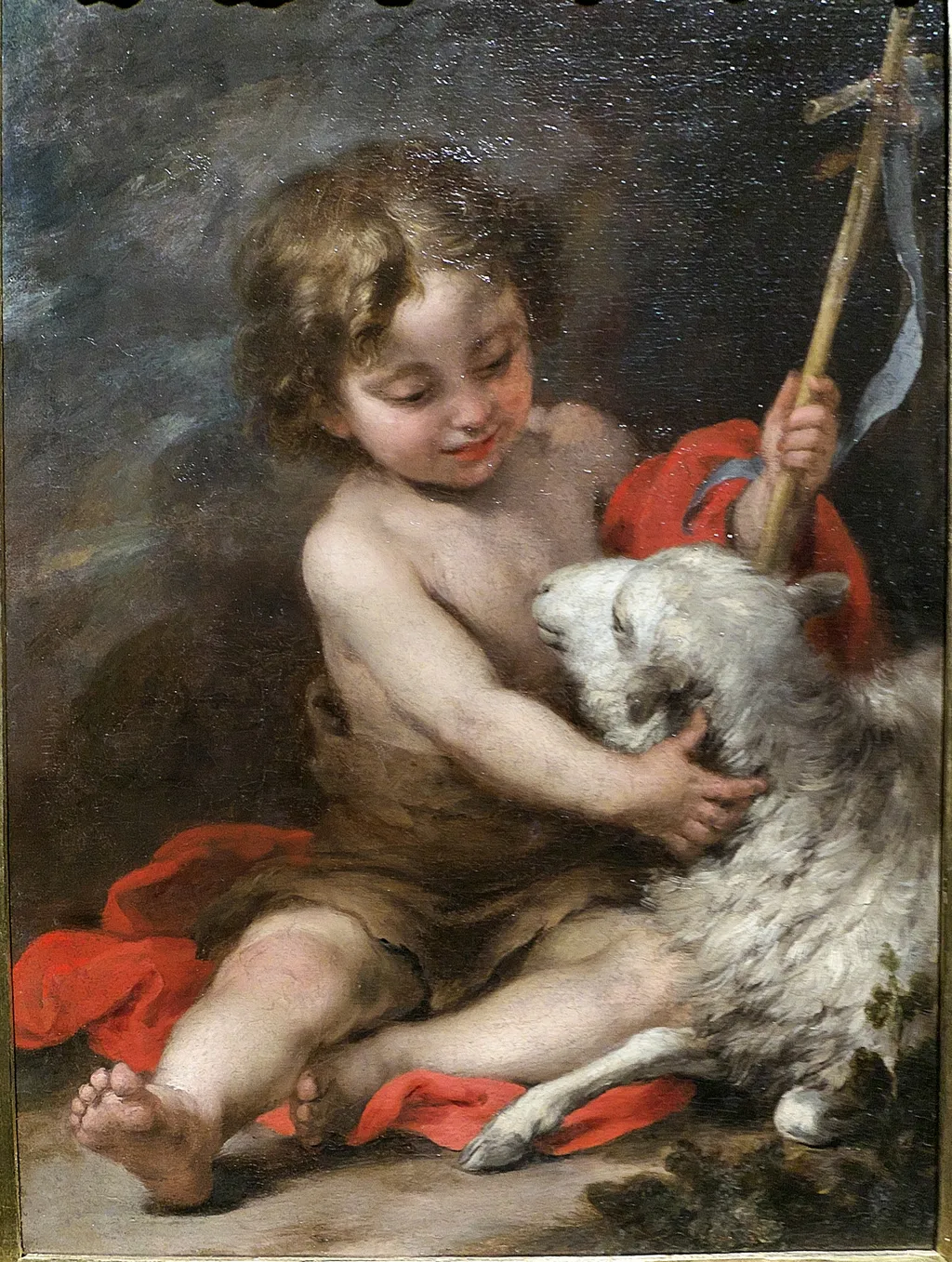 Der junge Johannes der Täufer mit dem Lamm, by Bartolomé Esteban Murillo, oil, 1675