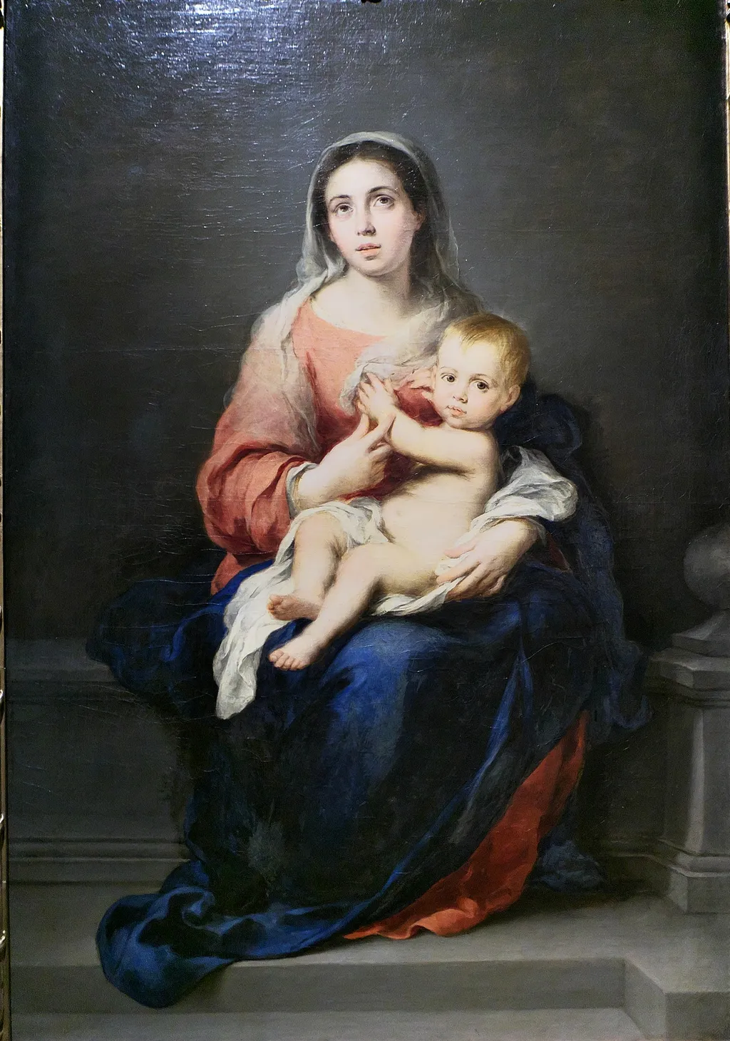 Madonna and Child, by Bartolomé Esteban Murillo, oil, 1675